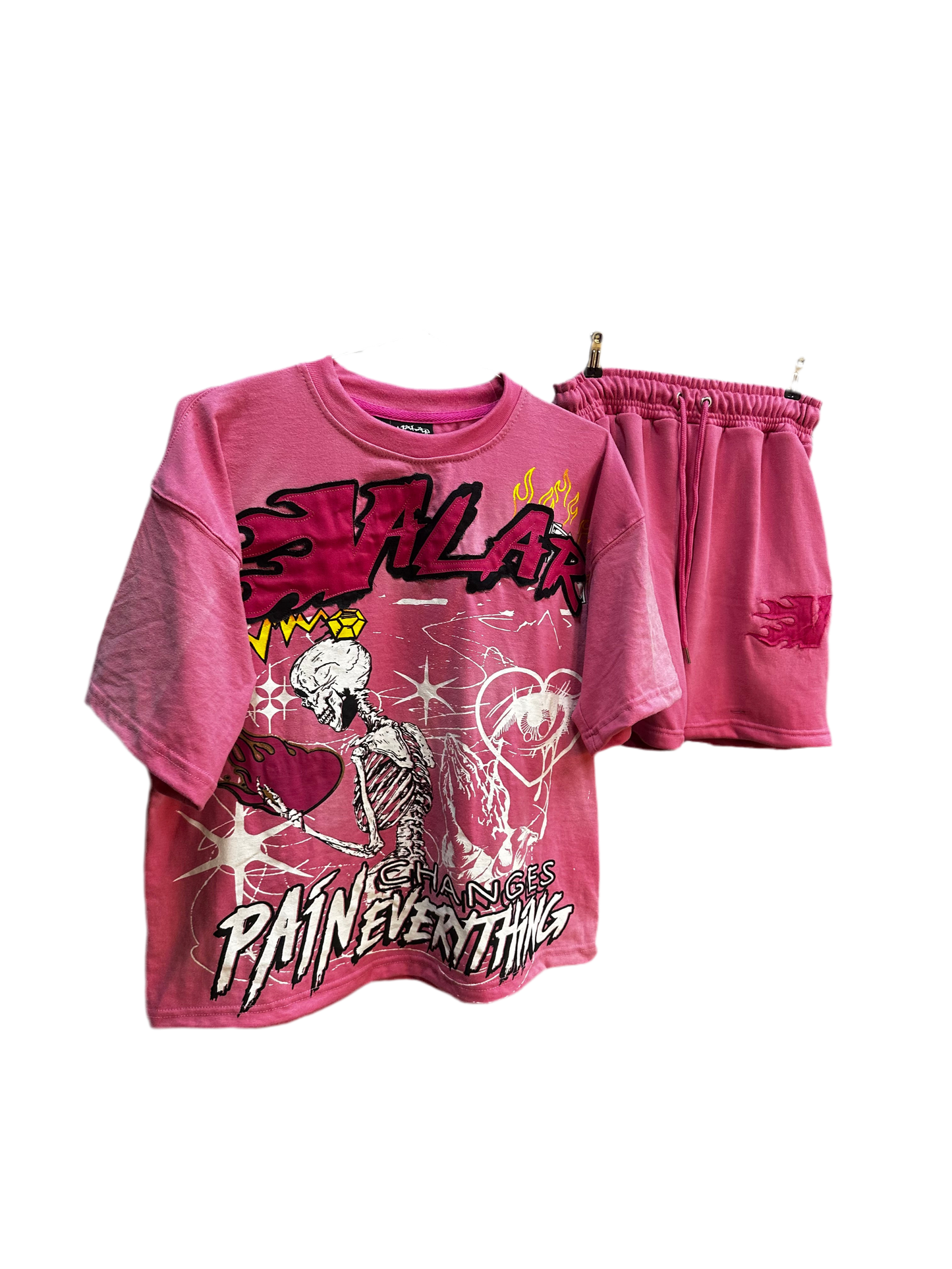 Frosted Pink “Pain Changes Everything” Short Set