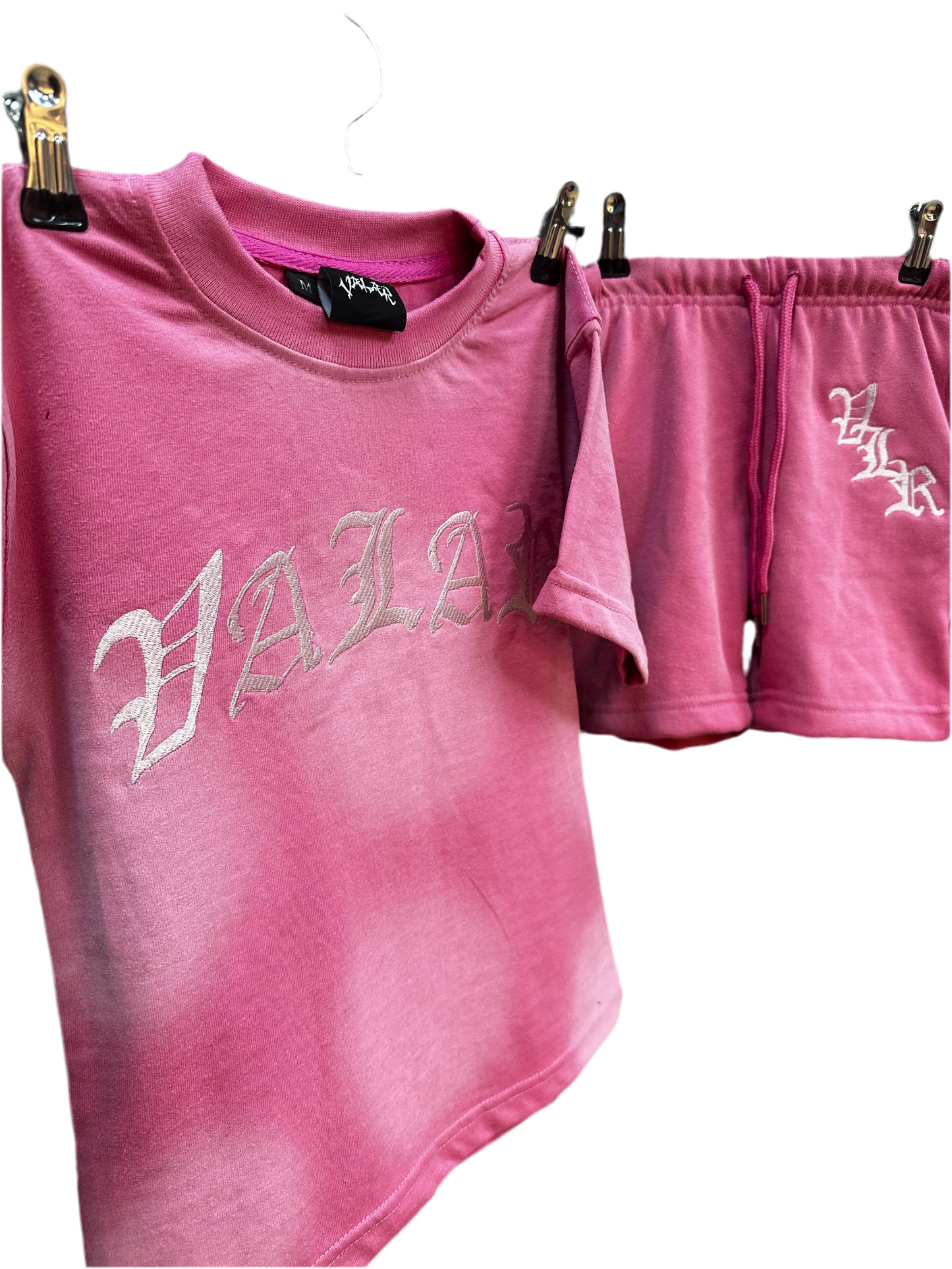 Frosted Pink Old English Short Set
