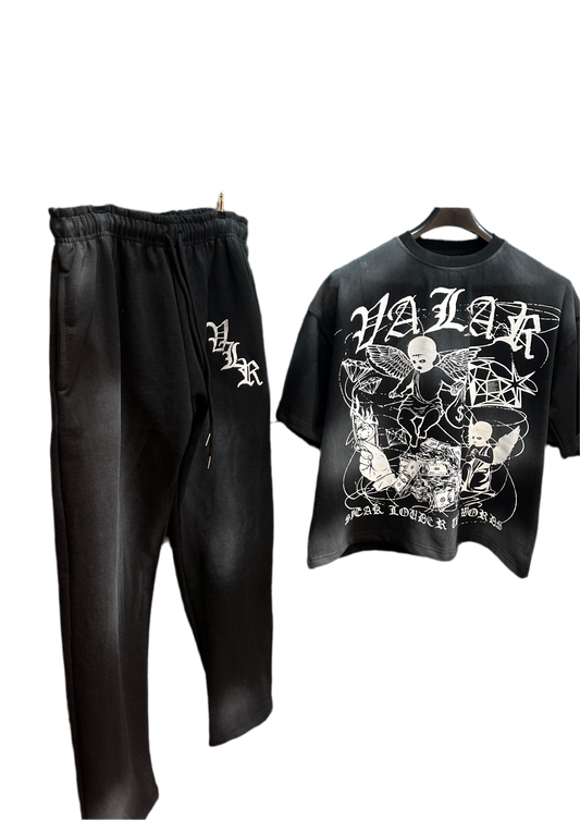 Black & White “Money Speak Louder Than Words” Sweatsuit Set
