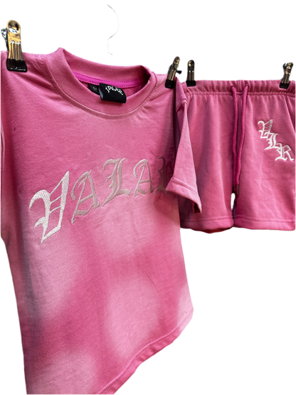 Frosted Pink Old English Short Set
