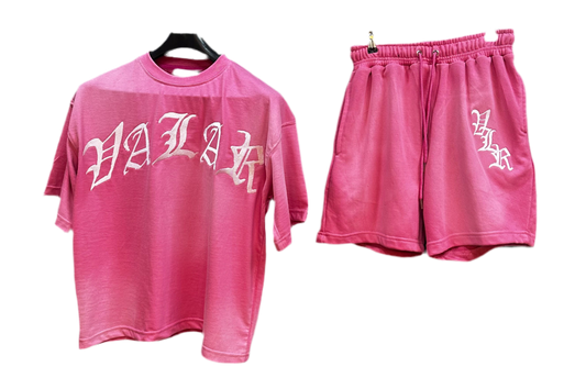 Frosted Pink Old English Short Set
