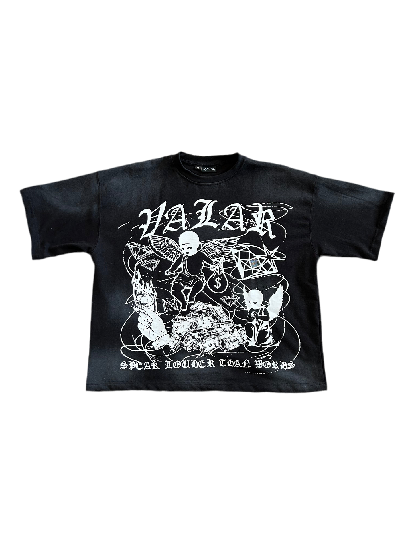 Black “Money Speak Louder Than Words” Short Set