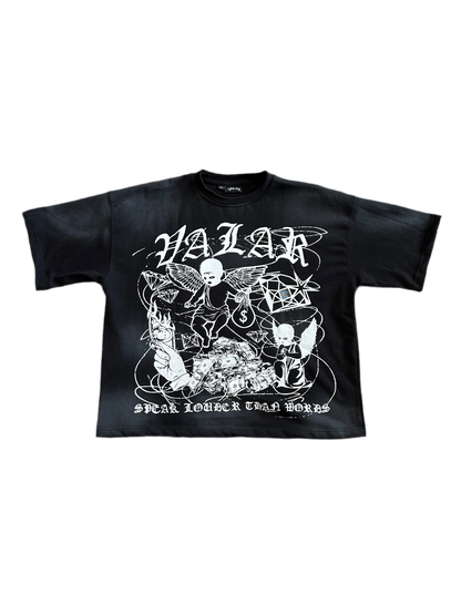 Black “Money Speak Louder Than Words” Short Set